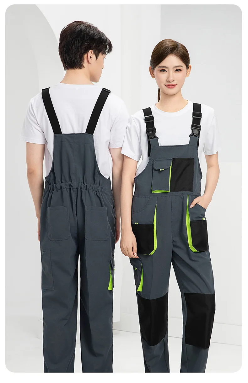 Work Overalls for Man Carpenter Overalls Two Tones Work Wear Men\'s Overall Jumpsuit Industrial Mechanic Labor Protection Clothes