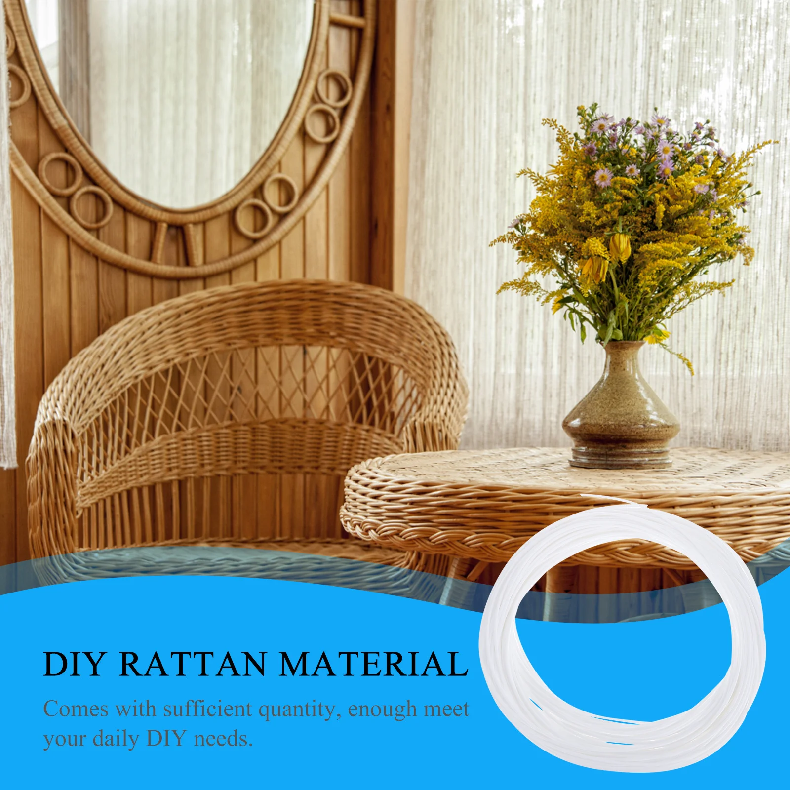 

1 Roll Diy Hollow Round Rattan Weaving Material For Furniture Repair Craft Basket Making Plastic Wicker Handicraft Supplies