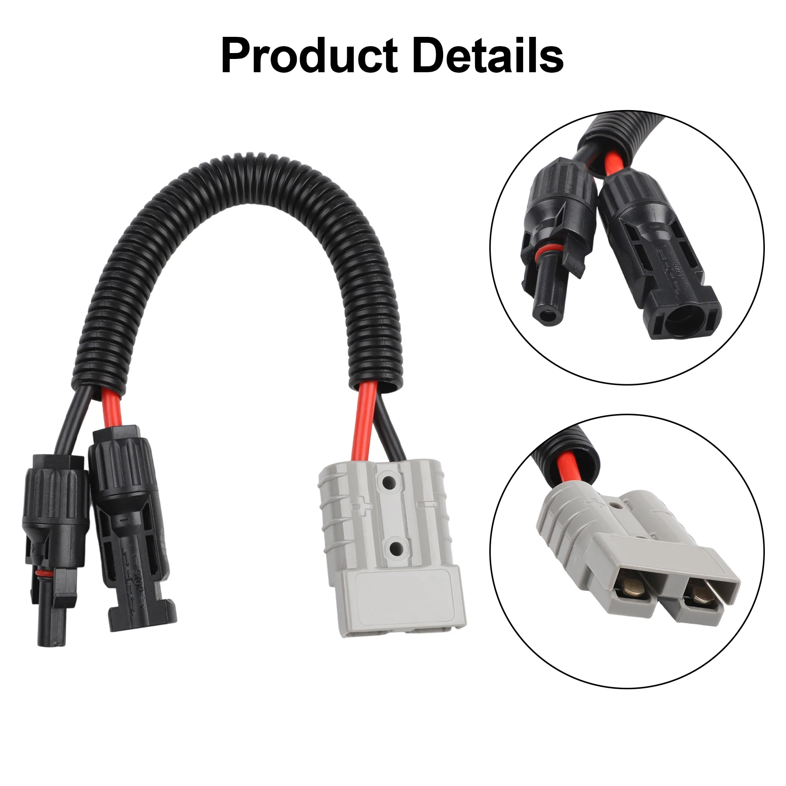 50A 600V PV Y Adapter for Solar Panel Cable Splitting with PC UL94V-0 Housing and Silver Plated Copper Contacts