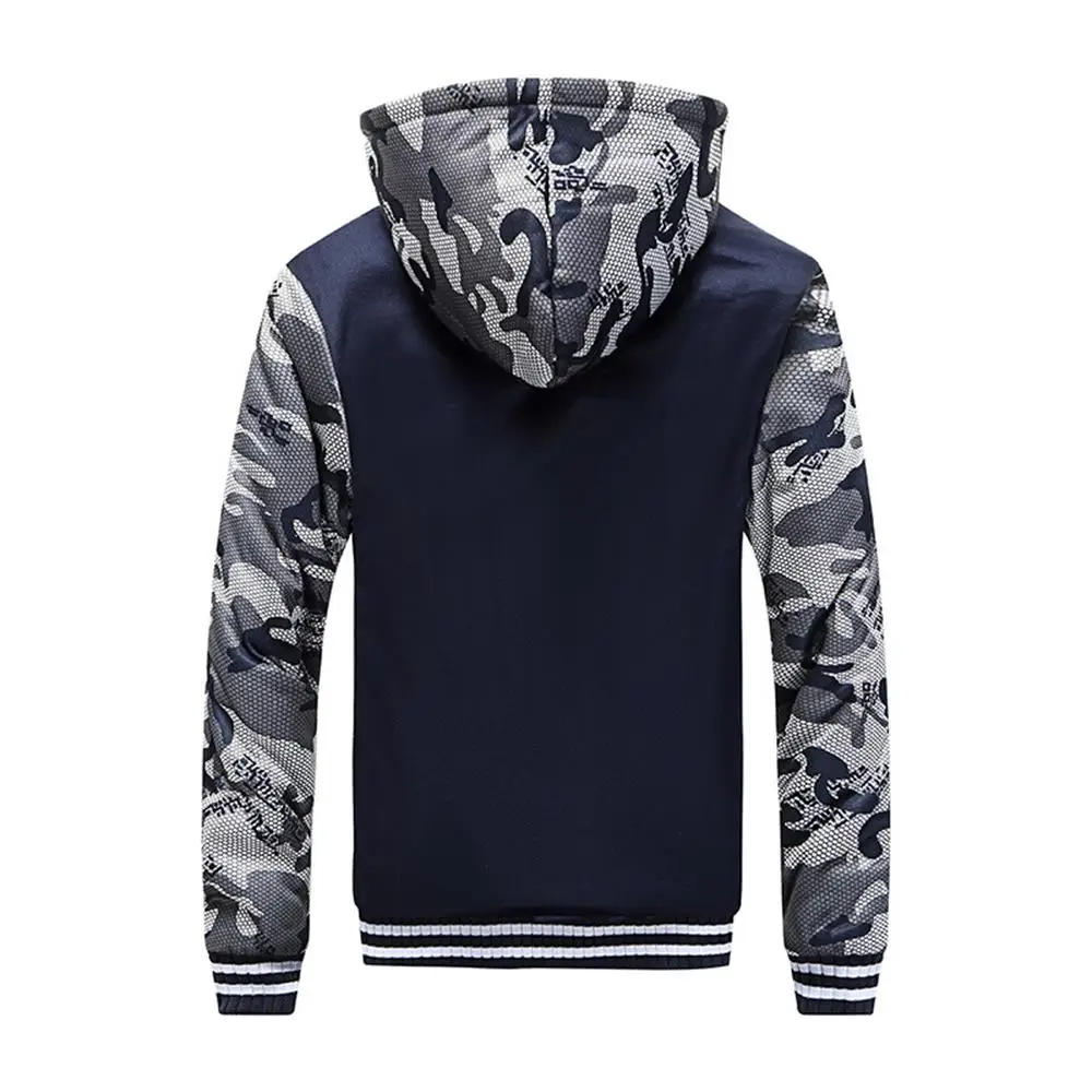 Männer Winter Jacke Camouflage Verdicken Jacken Mit Kapuze Fleece Langarm Unten Jacke Mann Casual Streetwear männer Kleidung – Detail 5
