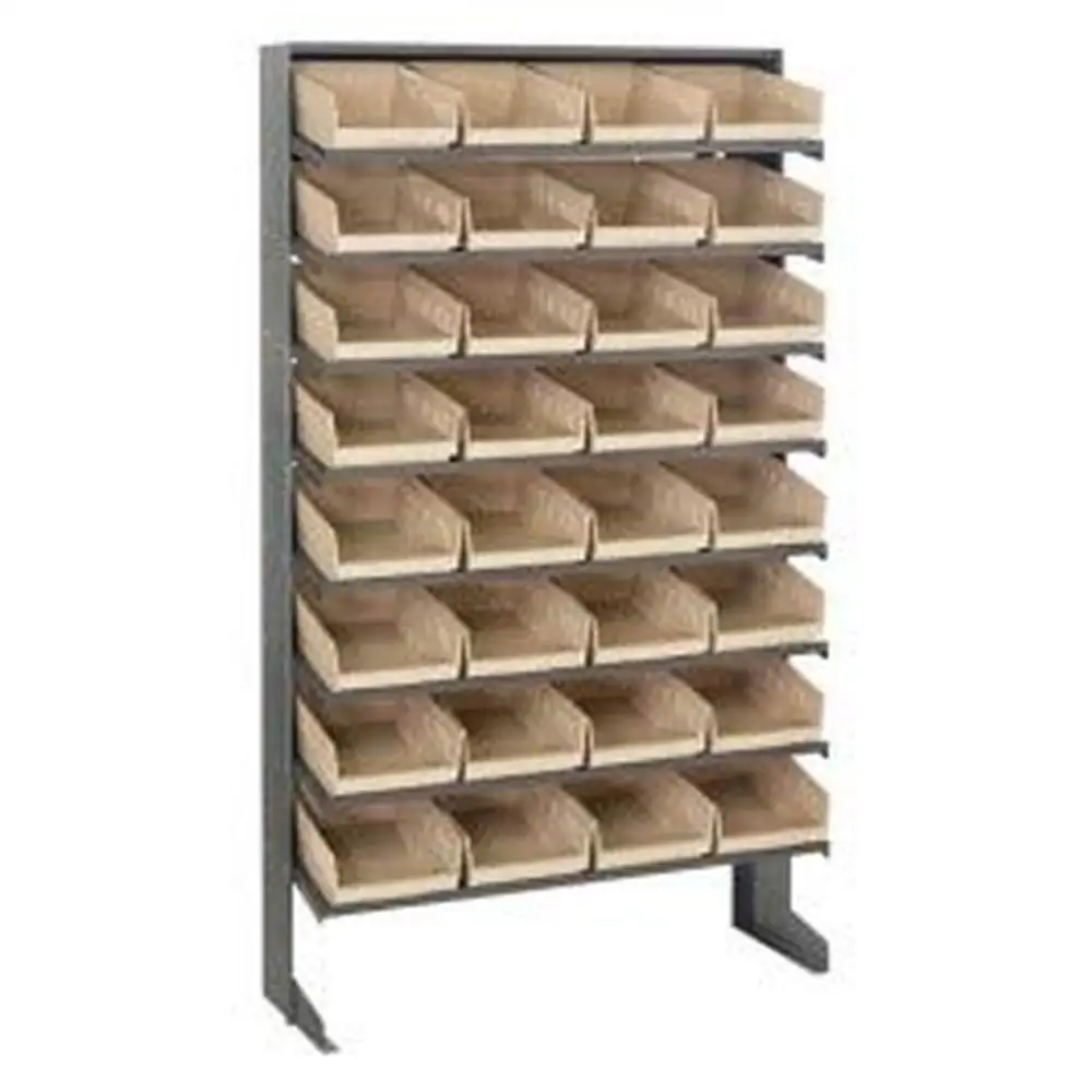 Single-Sided Display Sloped Pick Rack Kit Warehouse Store 400 lbs Capacity 32 Blue Bins Organize Sort Store Display 60