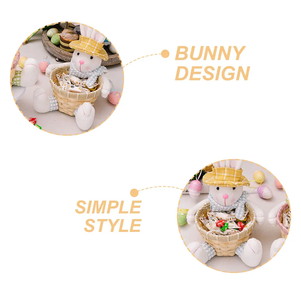 

Easter Bunny Storage Basket Woven Candy Holder Egg Bucket Fruit Basket Kitchen Countertop Organizer Fruit Baskets for Kitchens