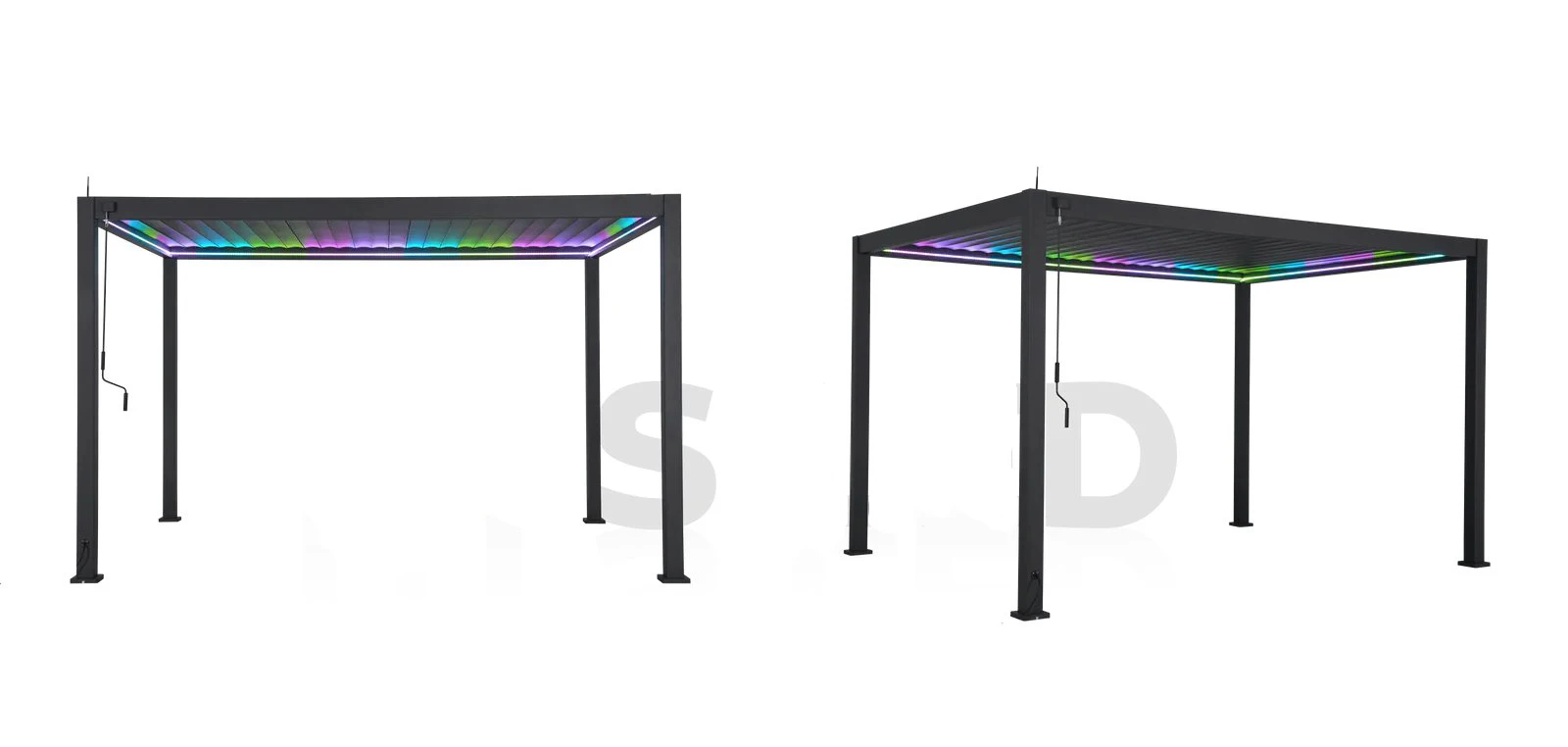 & Modern Outdoor Aluminum Waterproof Pergola Balcony Villa Large Gazebo