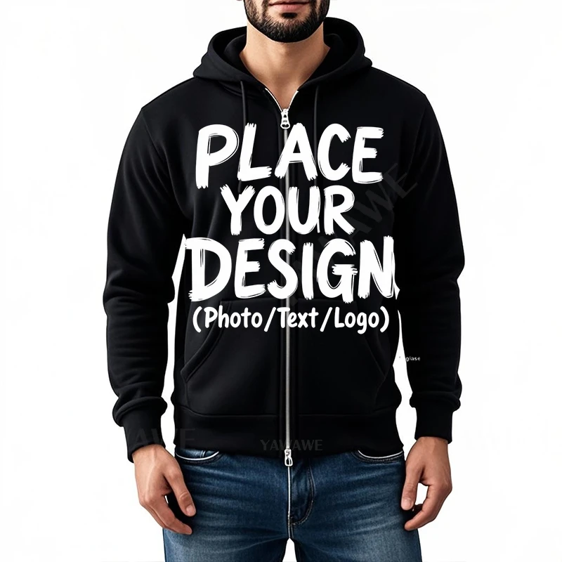 Толстовка с капюшоном по индивидуальному заказу для мужчин. Уличная одежда. Толстовка из хлопка. Новое поступление. Осенняя толстовка на молнии.