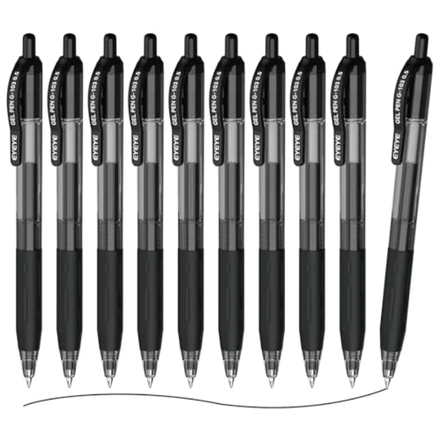 

G-103 10 Pack Retractable Gel Pens, Ink Pen Extra Fine Point Quick Dry, 0.5 mm Ballpoint Pen Fine Point Smooth Writing Pens for