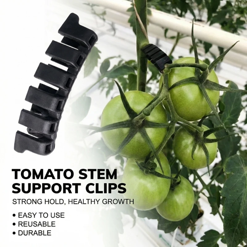 20Pcs Tomato Stem Clips, Vine Fixing Buckles, Anti-Break Support Rings, Plant Support Clamps for Tomato Cucumber Vine Hanging