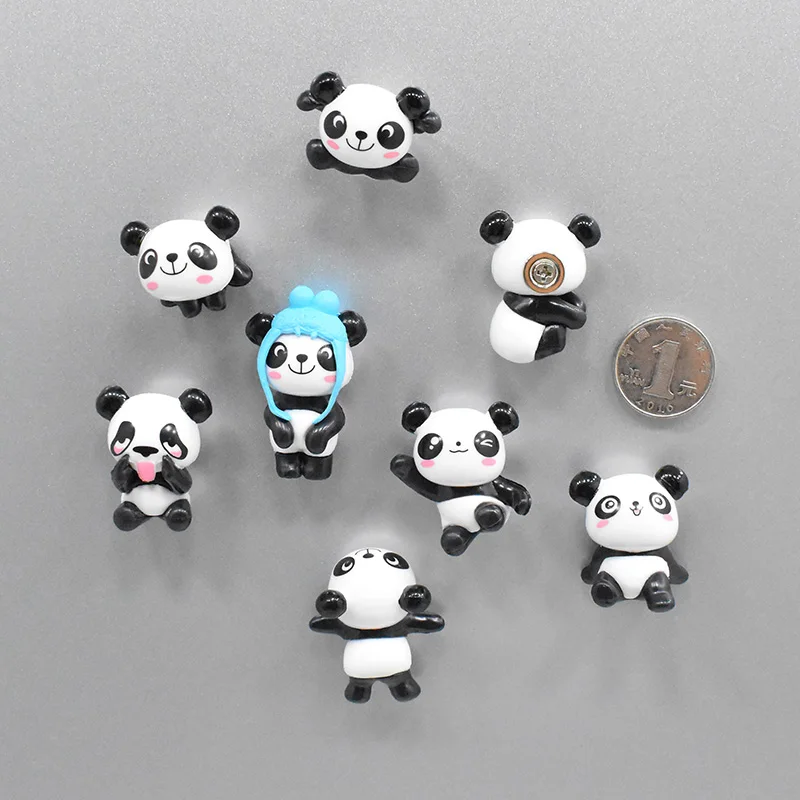 Cartoon Panda Refrigerator Magnet Magnet Creative Decorative Pendant Message Board Cute Magnetic Magnet Stickers Home Decore