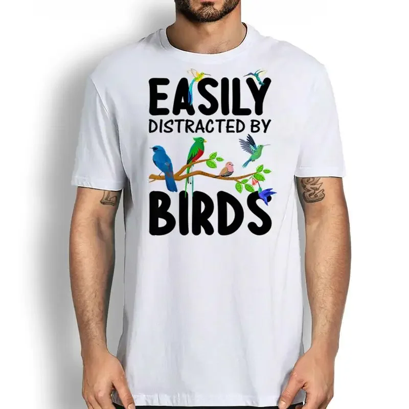 Funny Birds Lovers T Shirt Easily Distracted By Bird