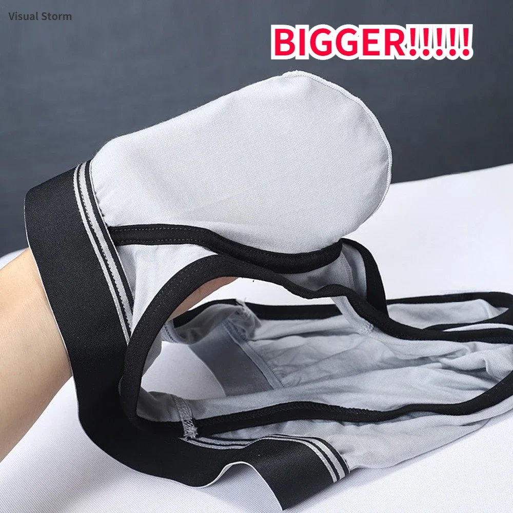 Calzoncillos elásticos Ultra bajos para hombre, lencería Sexy, bolsa para pene, bulto súper grande, bolsa para pene, Boxers convexos en U especiales