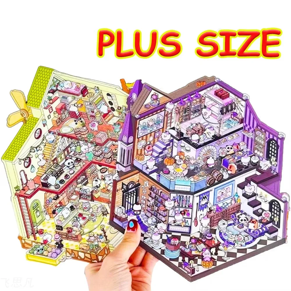 2.5D 3D Plus Size Castle Theme Miniature Scene Sticker Landscaping Stickers Visual Christmas Gift for Children Stacking Stickers