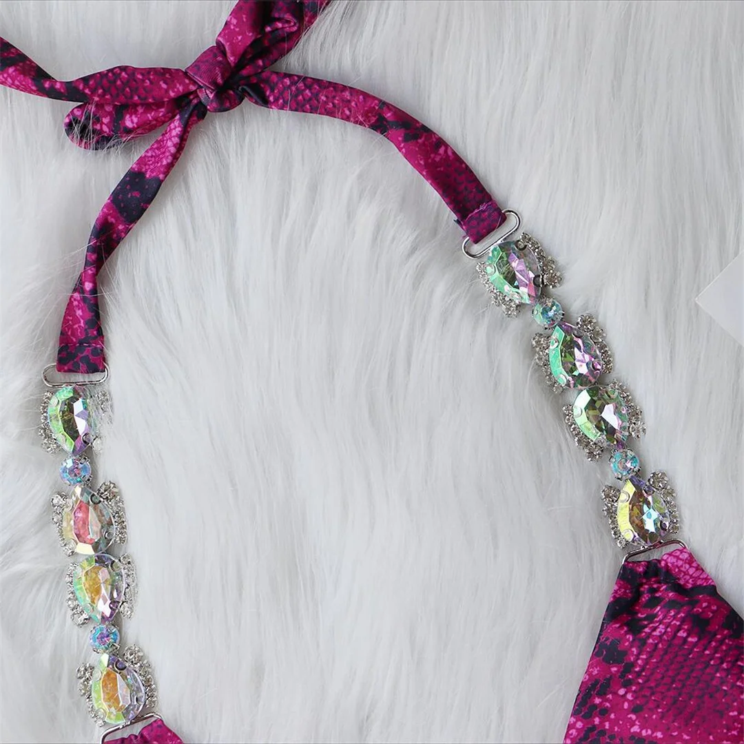 Sexy Bikini mit Diamant-Strass-Verzierung, der den Po betont, zweiteiliger Bikini-Set für Damen, Badeanzug, Badebekleidung, Modell V3854. – Detail 15