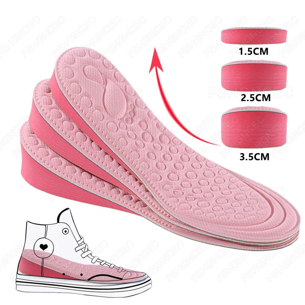 

Height Increase insole Breathable Sports Shock Absorbing Insoles for Shoes Women Men Heel Lift Inserts Feet Growing Shoe Pads