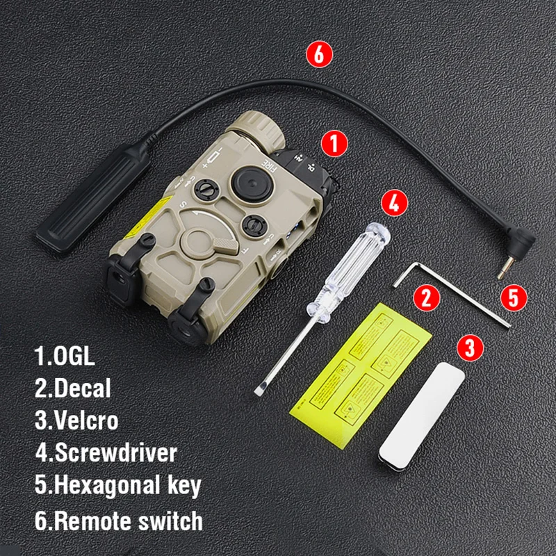 Tactical OGL White LED Flashlight Eotec Ogl Airsoft Nylon Indicator Constant on Hunting Flashlight No Laser Fit 20MM Picatinny image 5