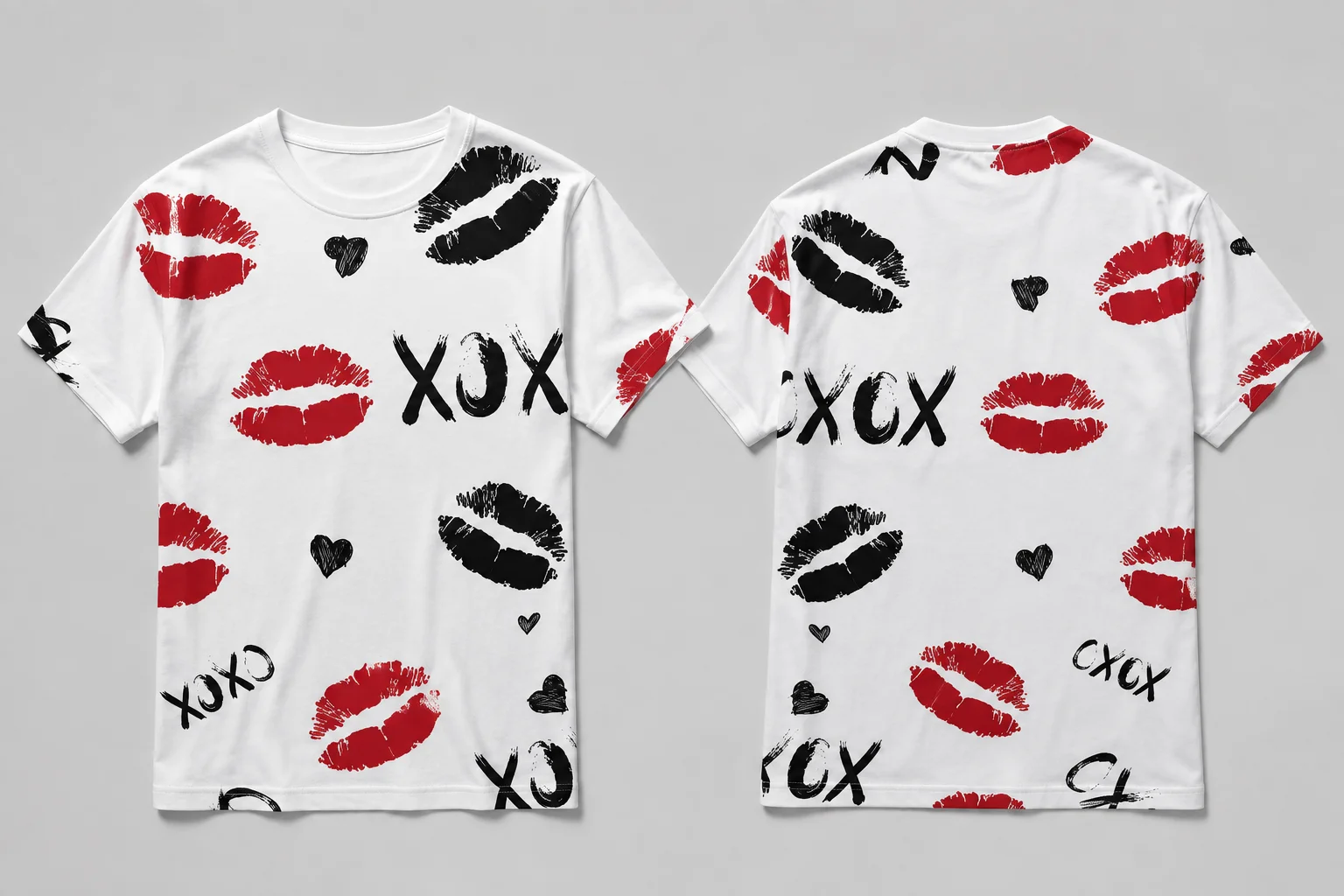 2026 Summer New Men's 3D Lip Pattern Print Short‑Sleeve T‑Shirt, Street Casual Fashion, Comfortable Soft Breathable Tops