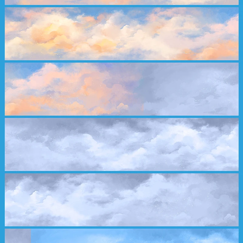 adesivos-de-cenario-e-fita-washi-temporada-ceu-azul-brilhante-espectro-de-cor-do-crepusculo