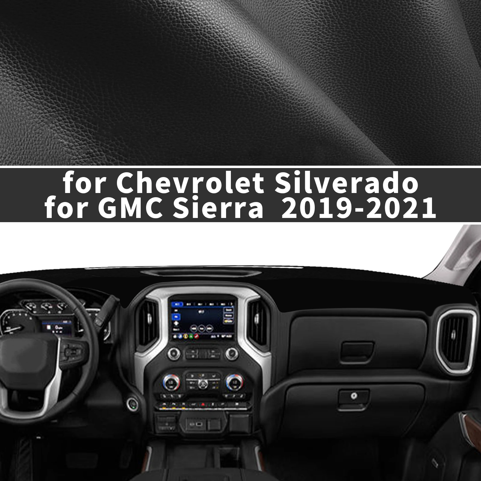 

for Chevrolet Silverado GMC Sierra 2019-2021 Custom fit Dashboard Cover Sun Shade Dash Mat Anti‑Glare Carpet Dash Pad Dashmat