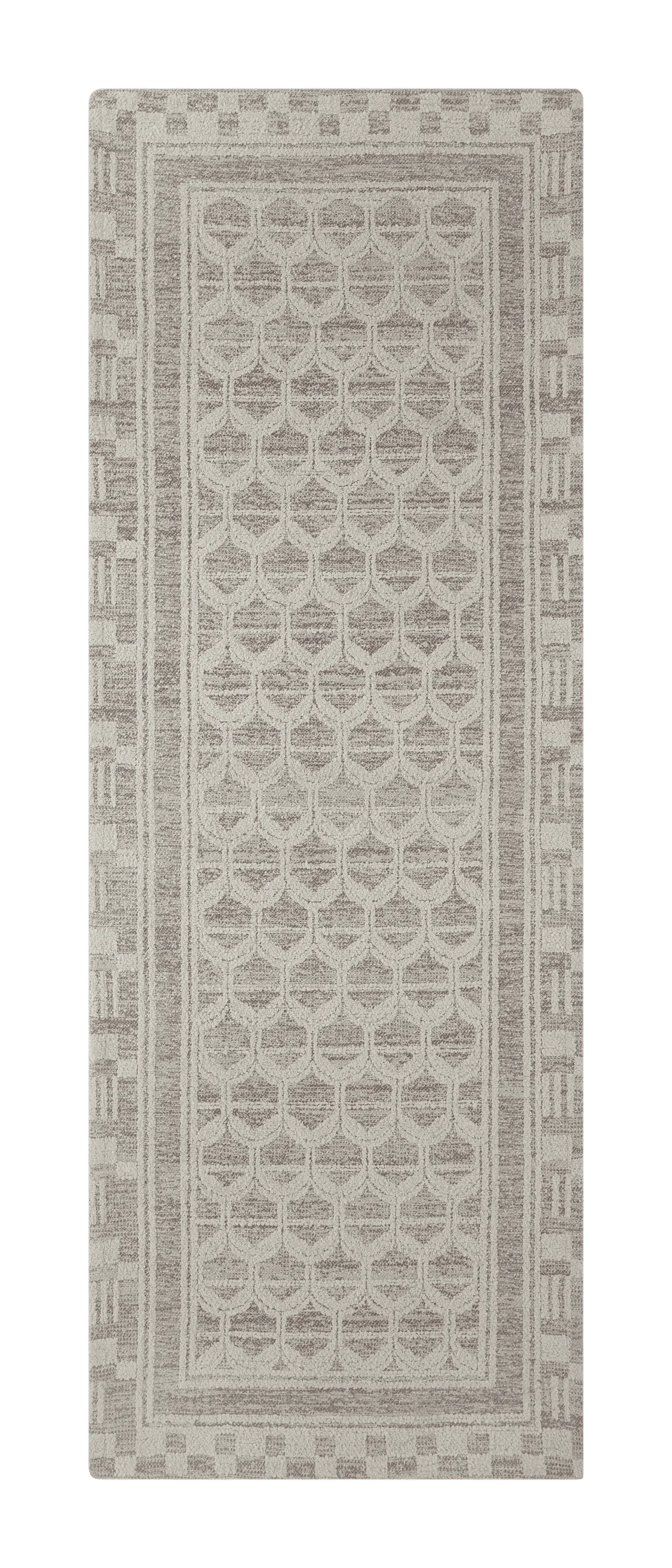 

Gray Border Tight Geo Indoor 30 x 84 Runner Rug