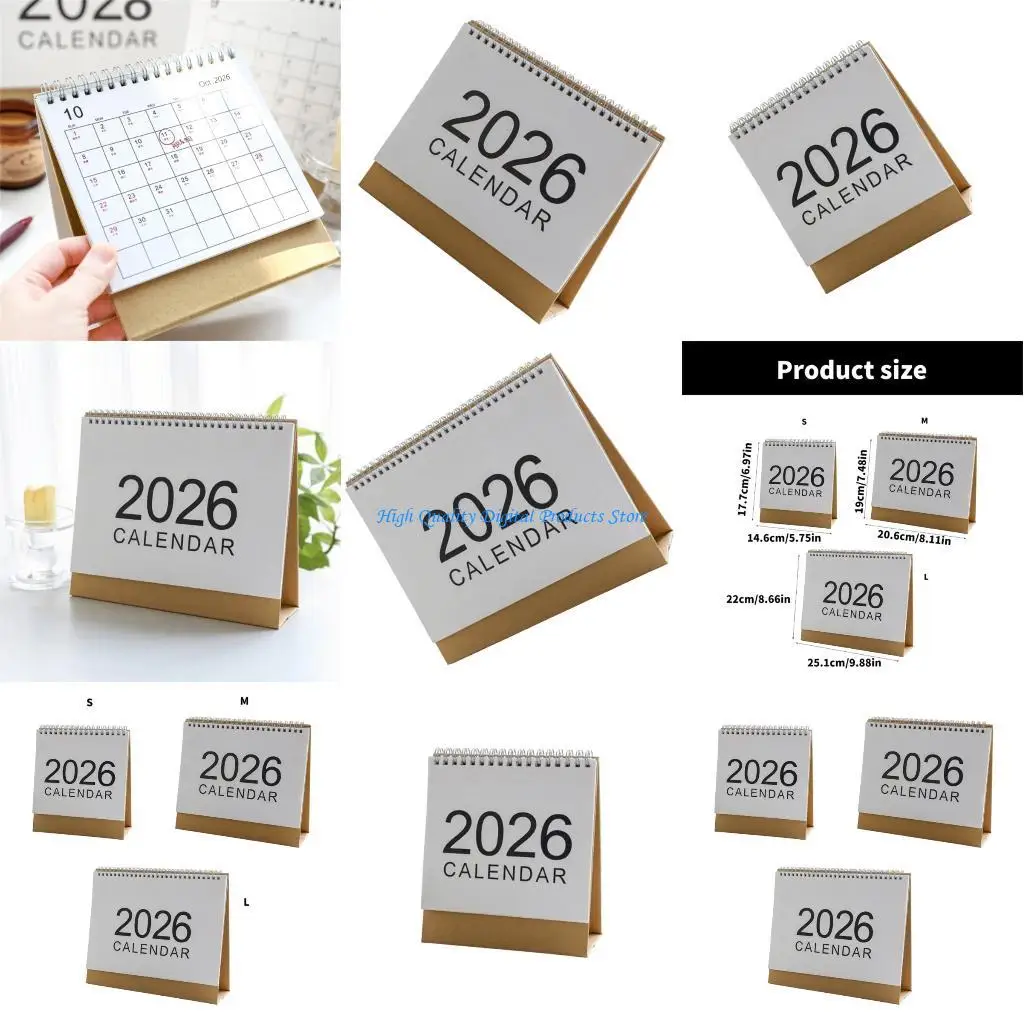 Lịch để bàn U2JE 2026 Lịch đóng sách dây Lịch đứng Lịch để bàn cho trường học tại nhà