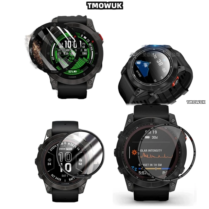 

For Garmin Fenix 6 7 8 7X 6X 7S 47mm 51mm - Full Cover Soft Flexible 3D Curved Screen Protector - Anti-Scratch PMMA