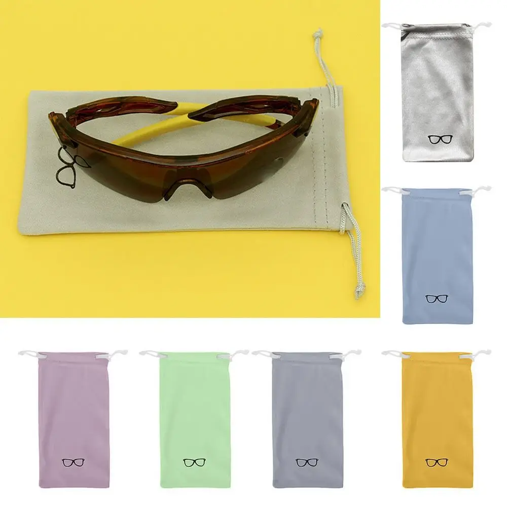 

Microfiber Glasses Cloth Storage Bag Dustproof Portable Sunglasses Drawstring Pouch Eyewear Protector Students