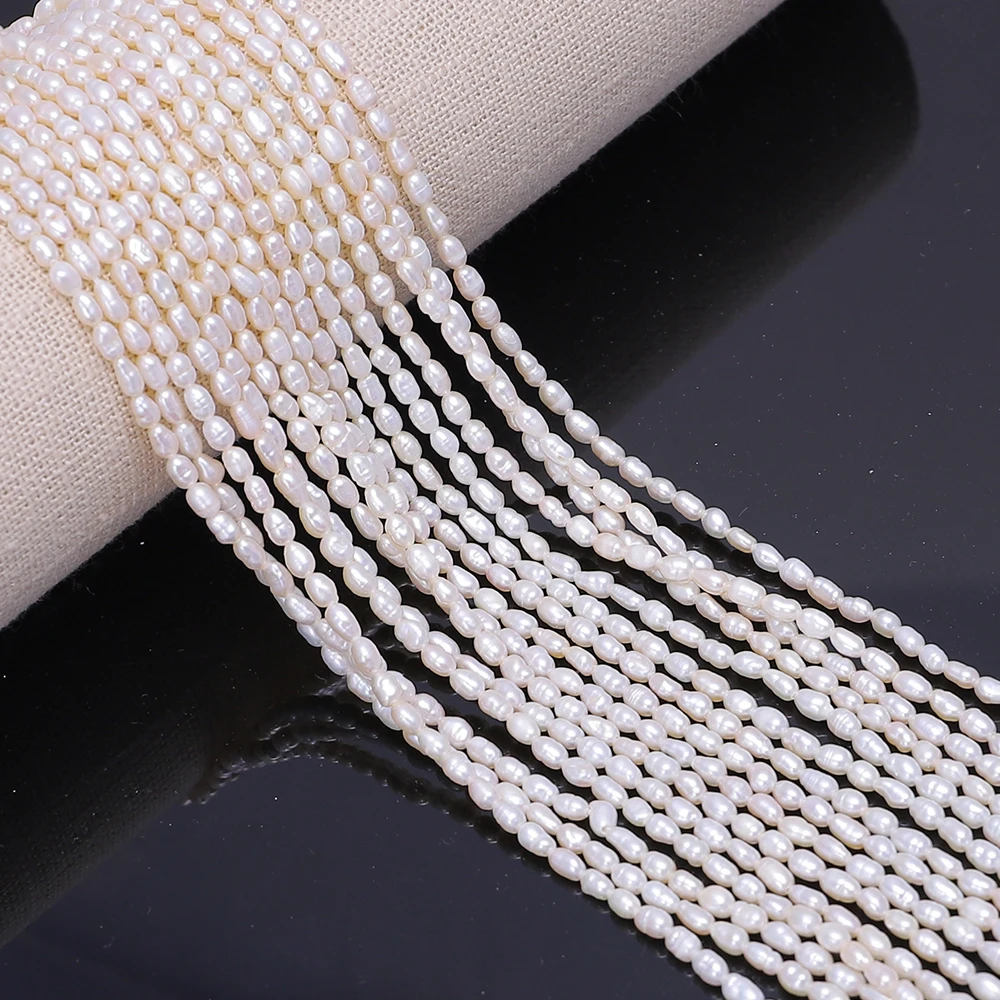 Esiyni AA 100% Natural Freshwater Pearl Rice Loose Bead Festival DIY Jewelry Necklace Bracelet Make Beads for Holiday Gifts