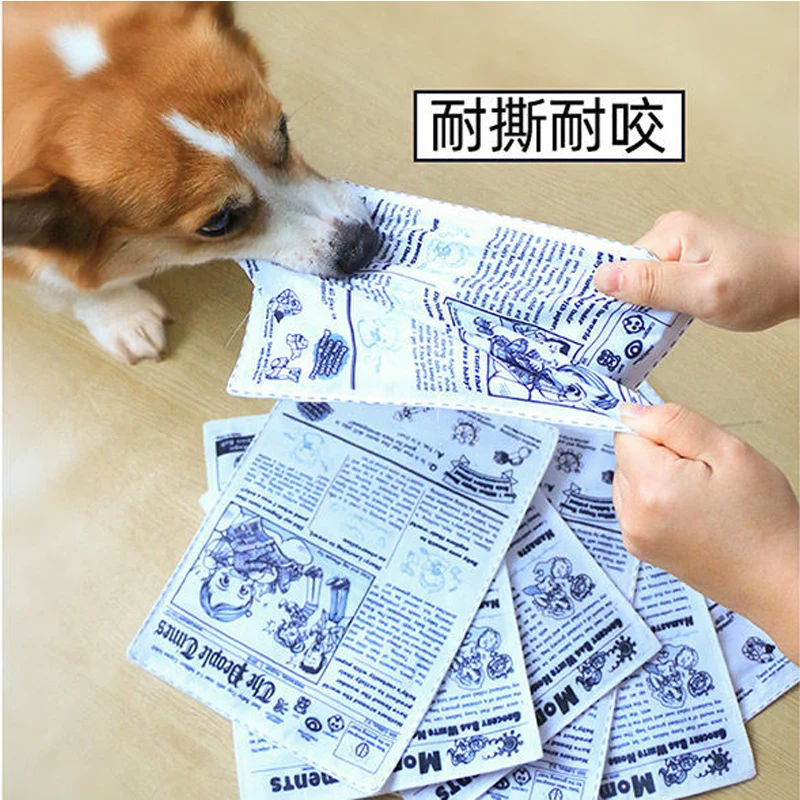 Newspaper dog toys Funny  Paper rubbing sound Small medium chew dog toys Bite resistant Tissue replacement dog Clean teeth toys