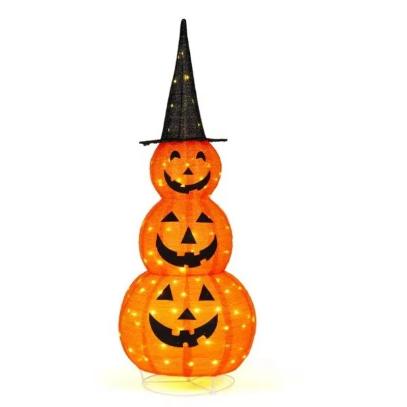 Halloween Pumpkin Stacking Light 5-foot LED Decorative Light Outdoor Indoor Halloween Decoration High-Quality IP44 Waterproof