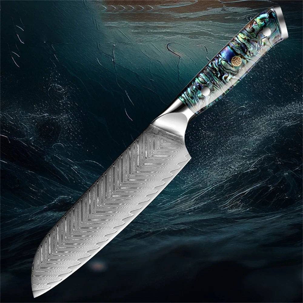 

Santoku Knife 67 Layer Damascus Steel Kitchen Knife Sharp Peeling Slicing Knife Household Utility Cooking Knife Kitchen Stuff