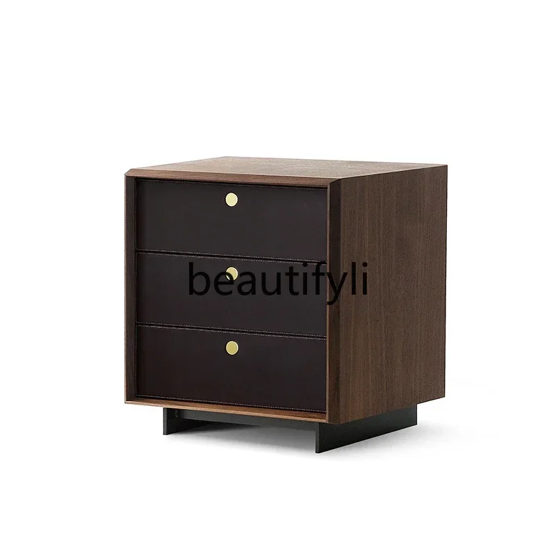 

D2520 Wabi Sandy Wind Solid Wood Modern Simple Bedside Cabinet