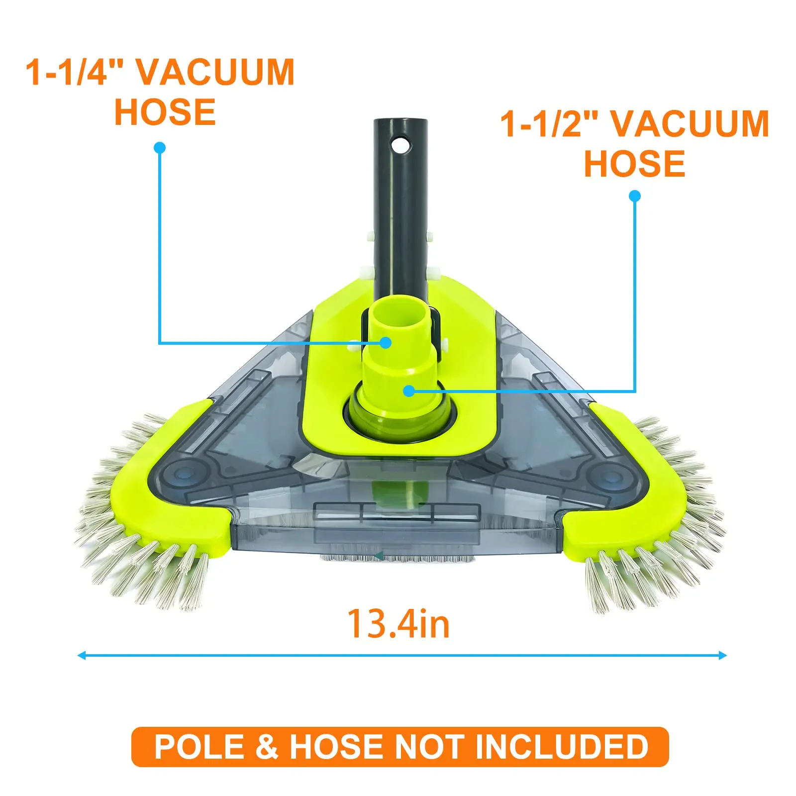 High Quality Under Water Cleaning Brush Included Blue Triangular Swimming Pool Vacuum Headpromote sales