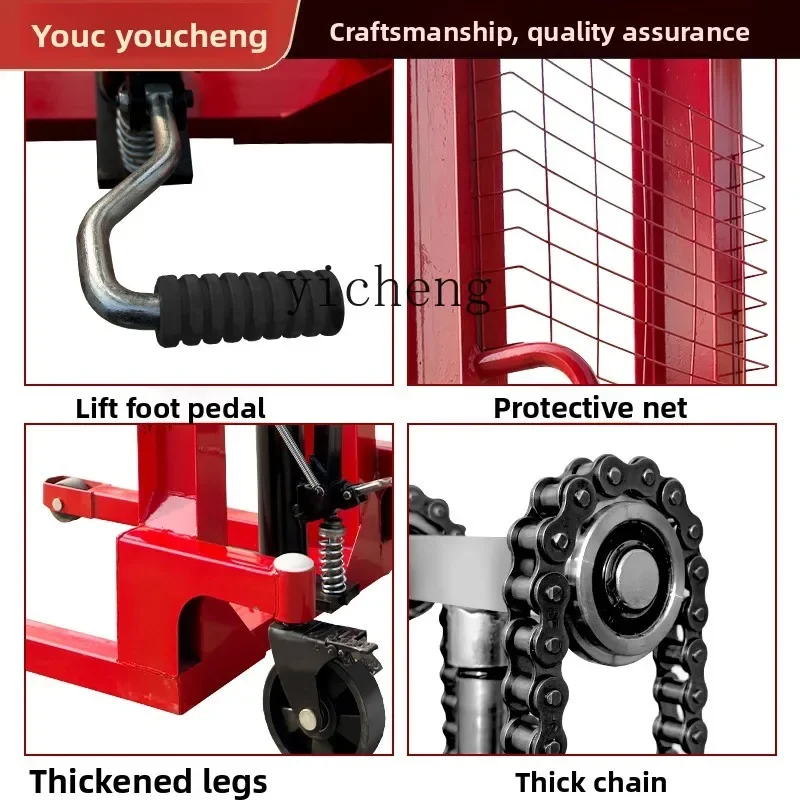 w28 manual hydraulic lift truck 1 ton lift stacker 2 tons loading and unloading truck