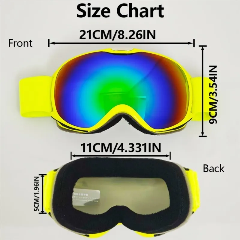Unisex Kids Outdoor Ski Eyewear, Ventilated Anti-Fog HD Lens, Windproof Cold Resistant Ski Matching Accessories