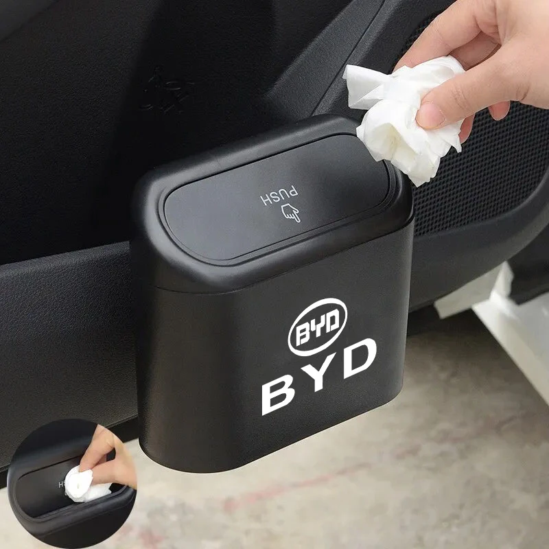 

In-vehicle Trash Can Car Logo Garbage Case Storage Bucket For BYD F3 E6 Yuan Plus Atto F0 G3 I3 Ea1 Song Max Tang Dmi 2014 Qin