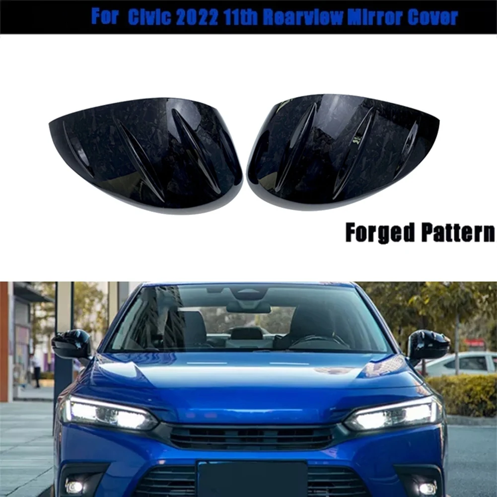 Forged Pattern Car Side Rearview Mirror Cover for Honda Civic 2022 11Th Accessories