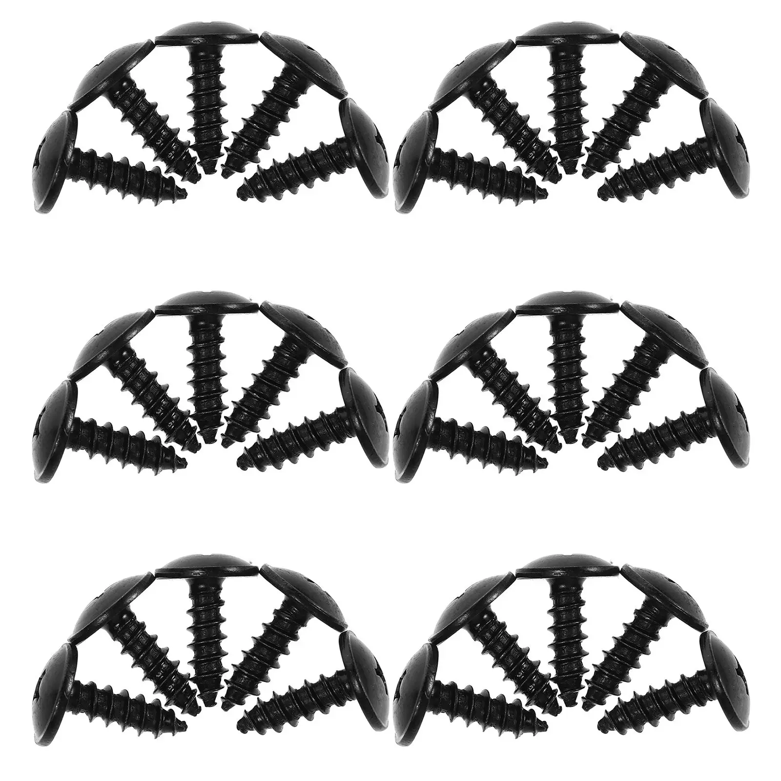 

50 Pcs Car Screws Black Plated Fade Resistant Secure Installation Prevent Loss Stability Enhancement J31