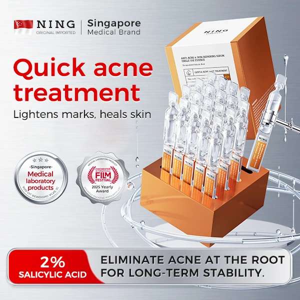 

NING ANTI-ACNE & SKIN-REPAIRING SERUM SINGLE USE ESSENCE DEEPLY REPAIR ACNE-PRONE SKIN, REDUCE OIL, SOOTHE BREAKOUTS