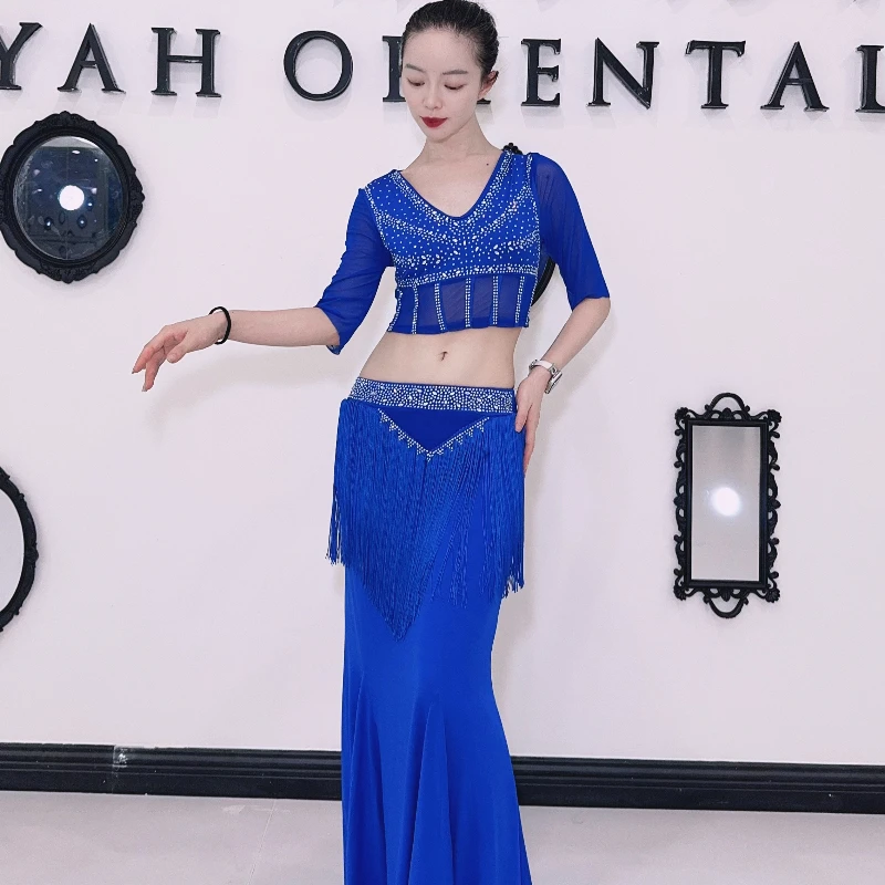 

Belly Dancing Practice Clothes for Women's Comfortable Lightweight Bright Diamond Set Girls' Oriental Dance Performance Costumes