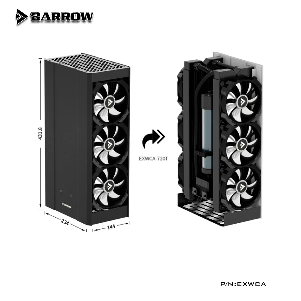 Imagem -06 - Barrow Aio Water Cooling Dock Altamente Integrado Liga de Alumínio Docking Station Externo para Itx Case Laptop 720