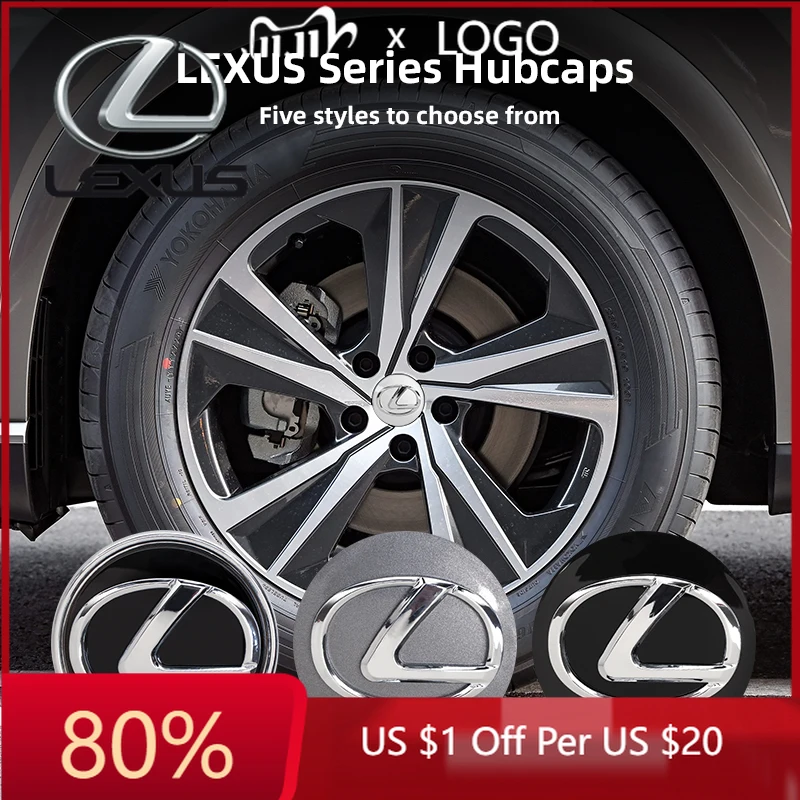 

2026 Hot Interior Stickers 4Pcs 62MM Car Tire Wheel Hub Center Cover Badge Decoration Set With For Lexus RX300 IS200 IS250 ES350