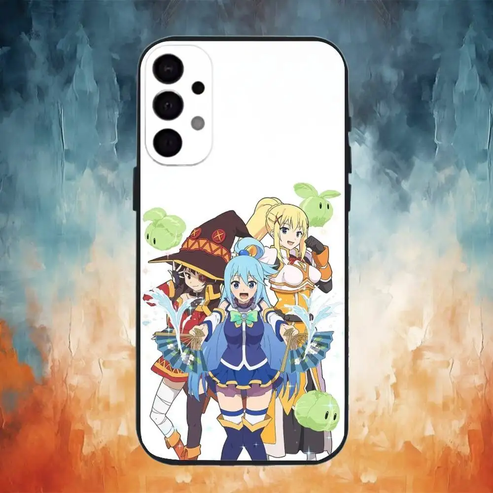 เคสโทรศัพท์ลายอนิเมะ K-KonoSuba สำหรับ Samsung S25,S24,S21,S22,S23,S30,Ultra,S20,Plus,Fe,Note,10,9,5G สีดำ