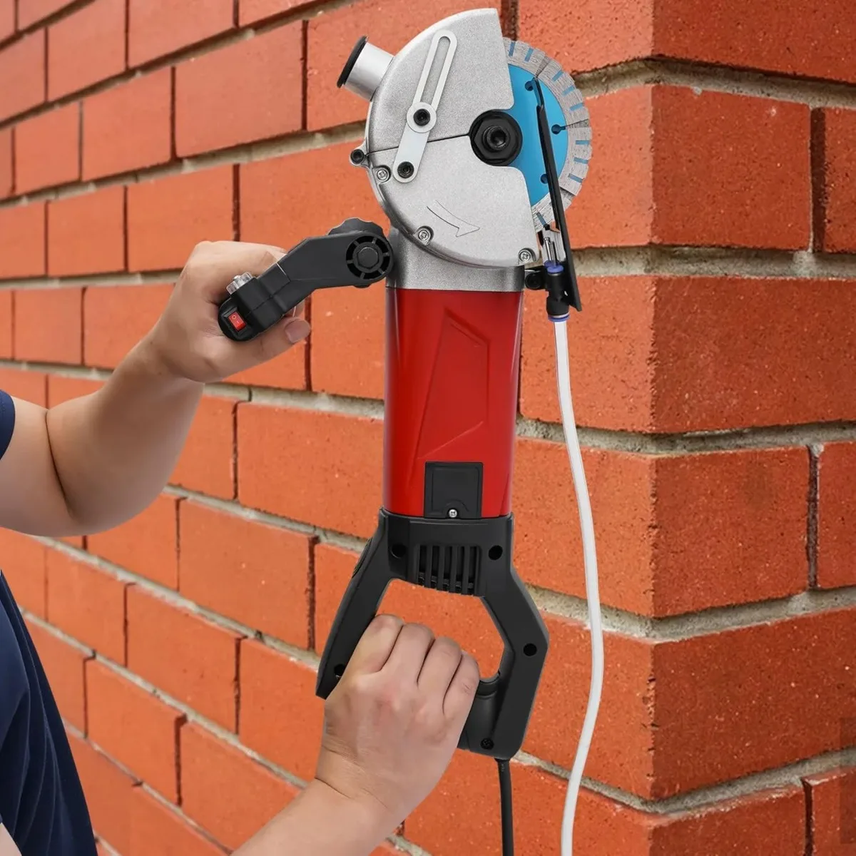 Wall Chaser 125mm 2800W, Channeler Tool with Laser Guide, 7000RPM 5 Diamond Blades, 1.42 Inch Depth, Water Pump Dust Reduction, 180° Adjustable Handle, Lightweight Portable view 3