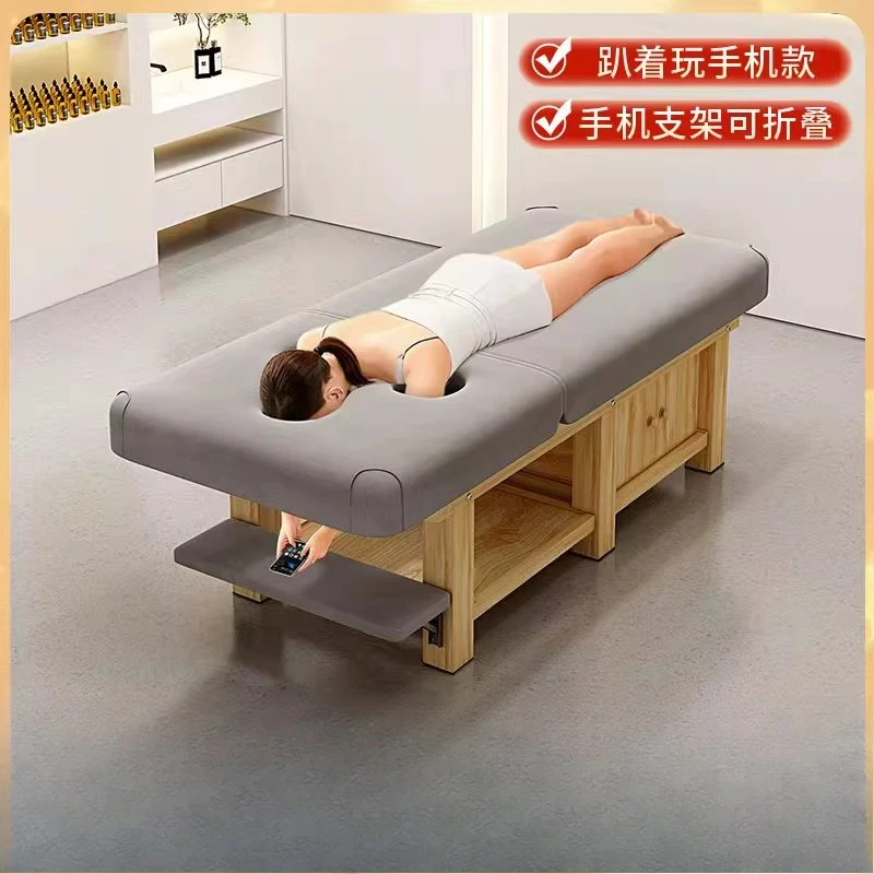 Multifunctional solid wood beauty bed, massage bed, massage bed, special spa ear bed for beauty salon, eyelash bed