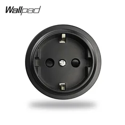 Wallpad Standard Grounding Ac 110 250v 50 60hz Wall Embedded Black White Gold Brown Eu Schuko Socket Electrical Sockets Home L6