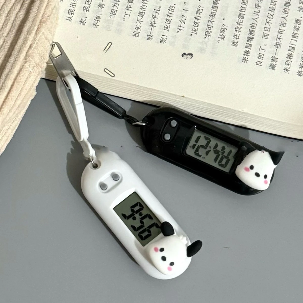 2025 جديد الأبيض جرو ساعة معلقة صغيرة المحمولة طالب ساعة إلكترونية صغيرة العمل دراسة امتحان الجدول الزمني الصامت #2