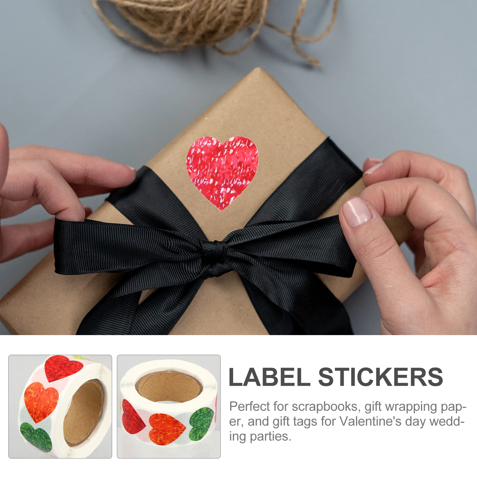 

2 Rolls Colorful Gift Stickers Valentines Day Cute Name Heart Scrapbook Valentine's Sealing Labels for Wedding