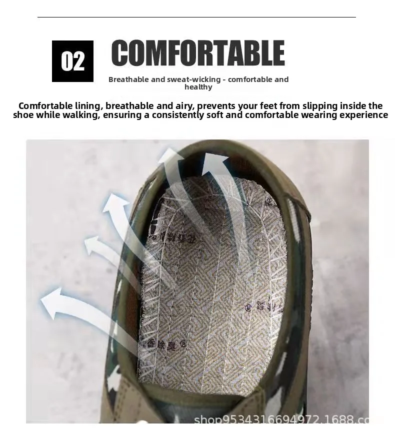 Herren-Slip-On-Freizeitschuhe aus Canvas mit Camouflage-Muster, atmungsaktive Low-Top-Walking-Sneaker mit elastischen Schnürsenkeln, bequeme Outdoor-Flachschuhe – Detail 4
