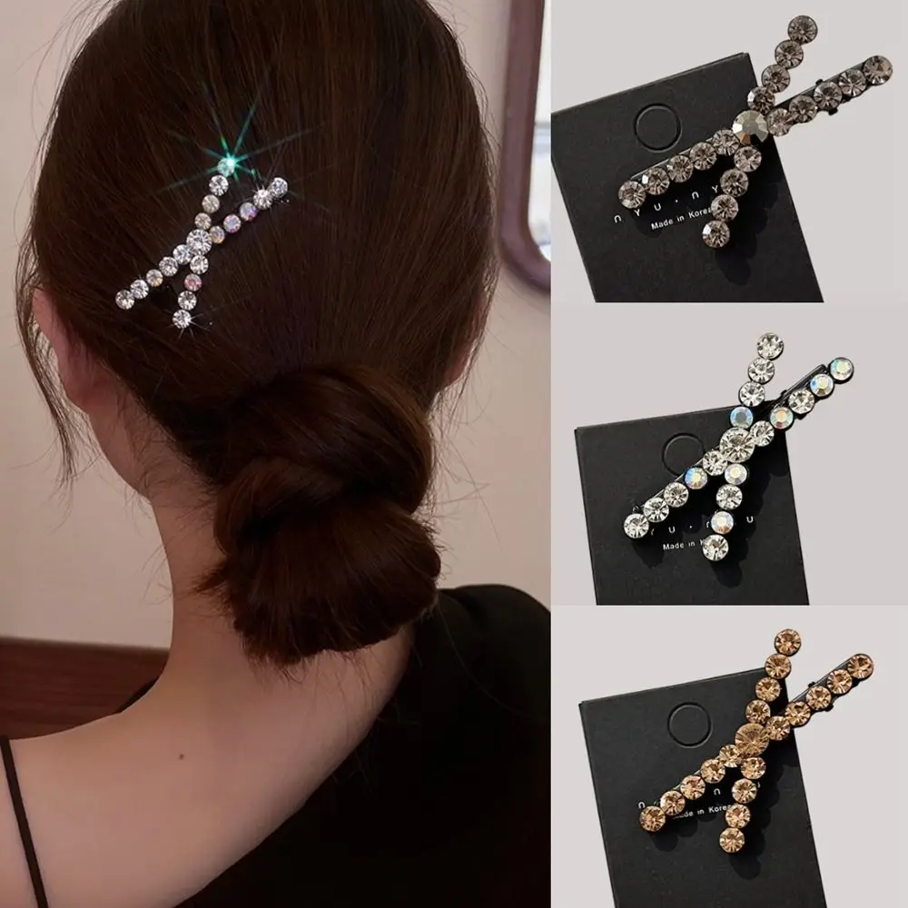 

New Korean Cross Shiny Rhinestone Hair Clips for Girls Women Fashion Sweet Cute Girl Exquisite X-shaped Hairpin Hair Accessories