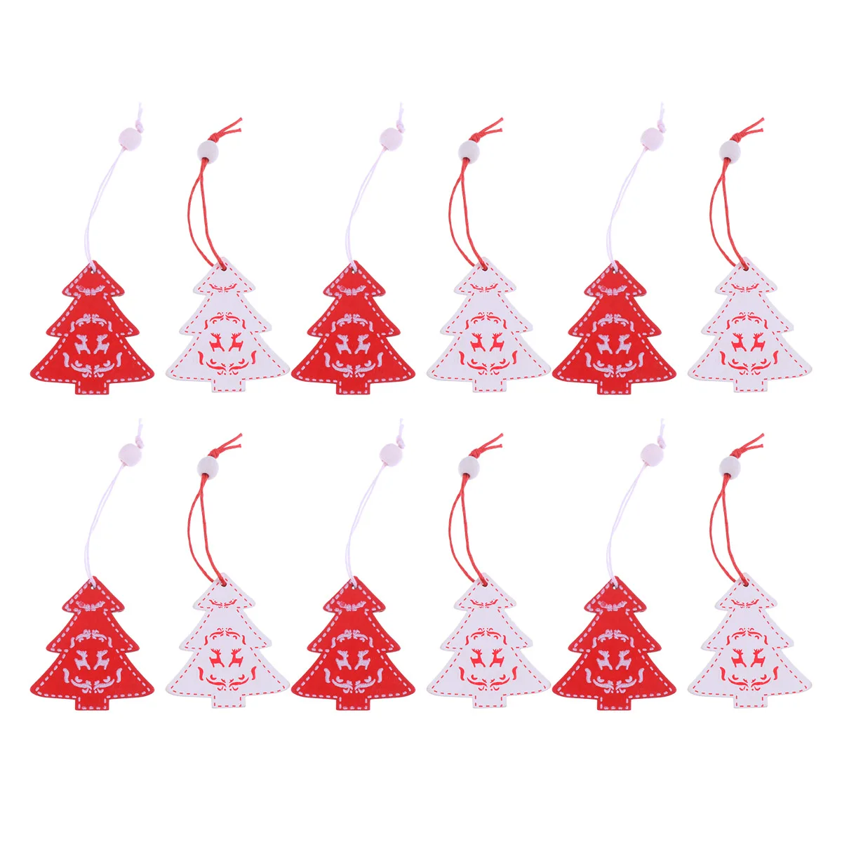 

12Pcs Christmas Tree Pendant Wooden Craft Hanging Ornament in Box Mini Decor for Festival Home Party Christmas Tree Pendant