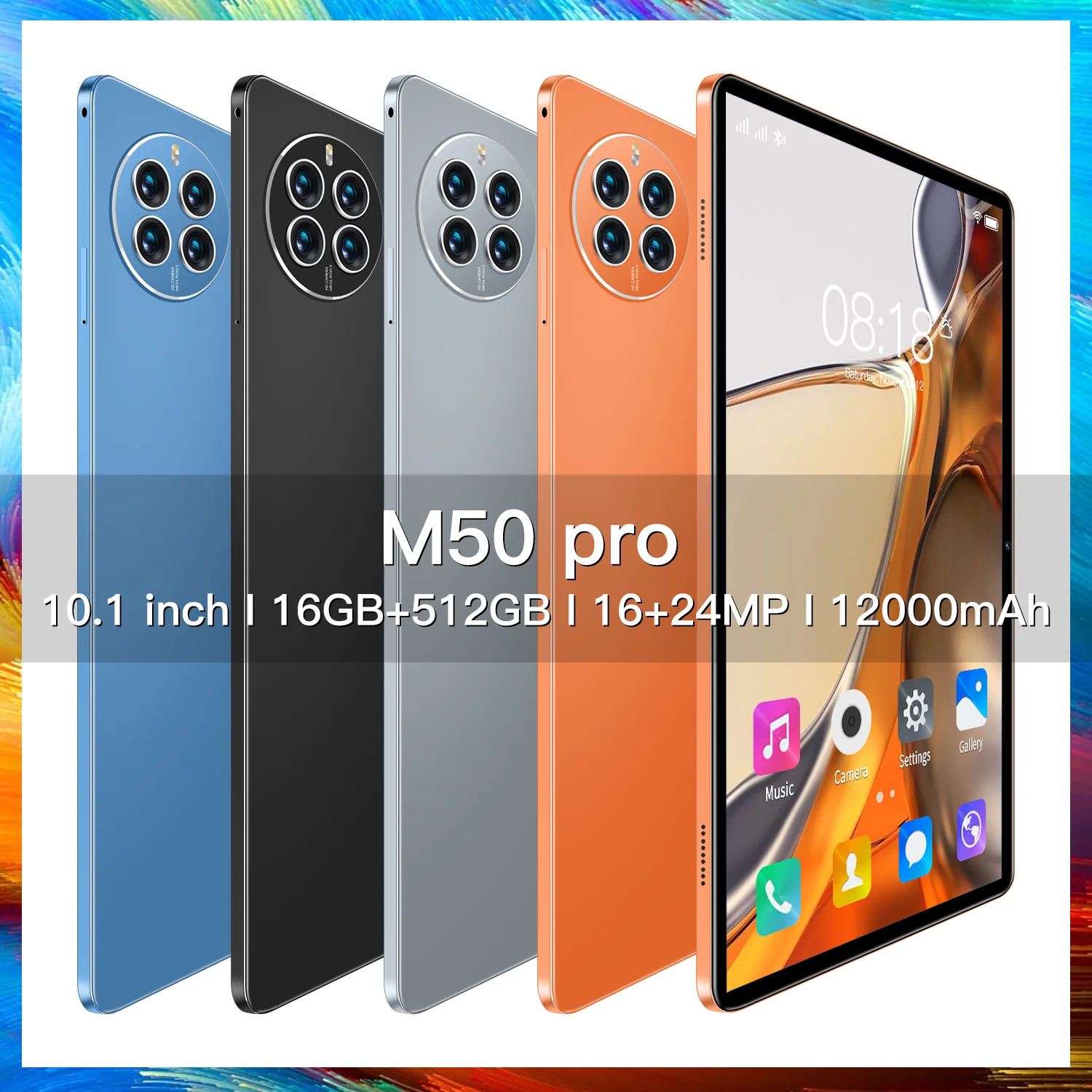 

Get More From M50 Pro Tablet - 10.1 Inch HD Screen, 12 Android System, Dual SIM Cards, 16GB Memory, 12000mAh Battery and GPS