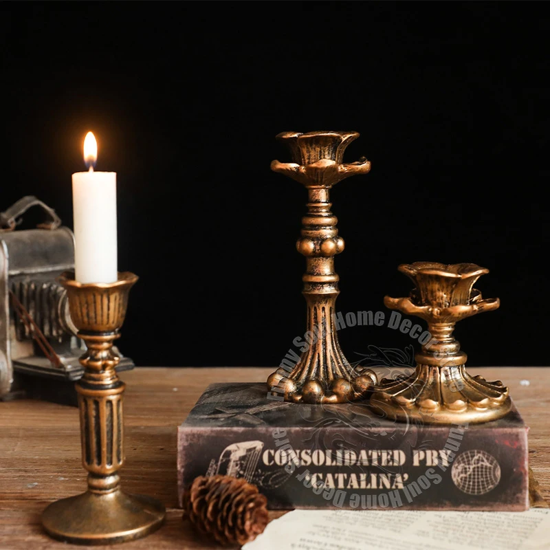 

French classical scented candlestick decorative table decorations European retro and nostalgic wedding home decorations